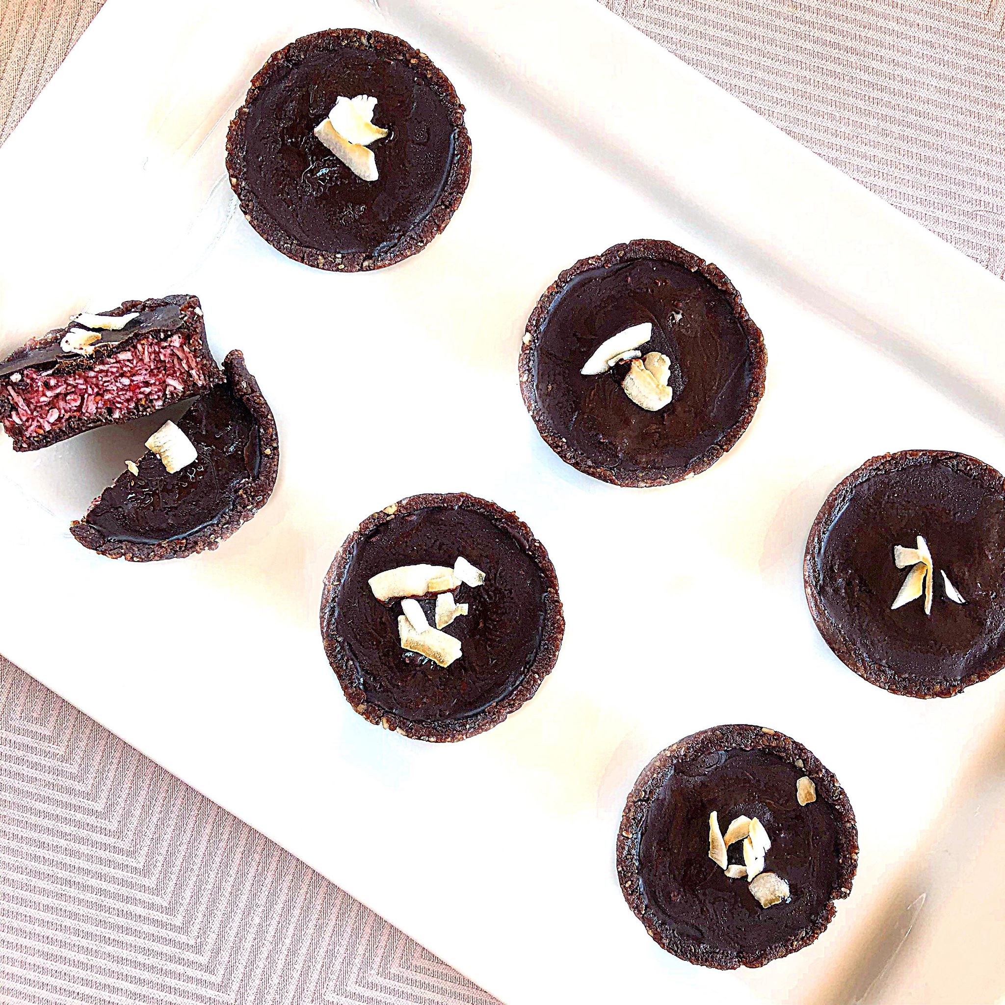 Raw Coconut Raspberry Tarts