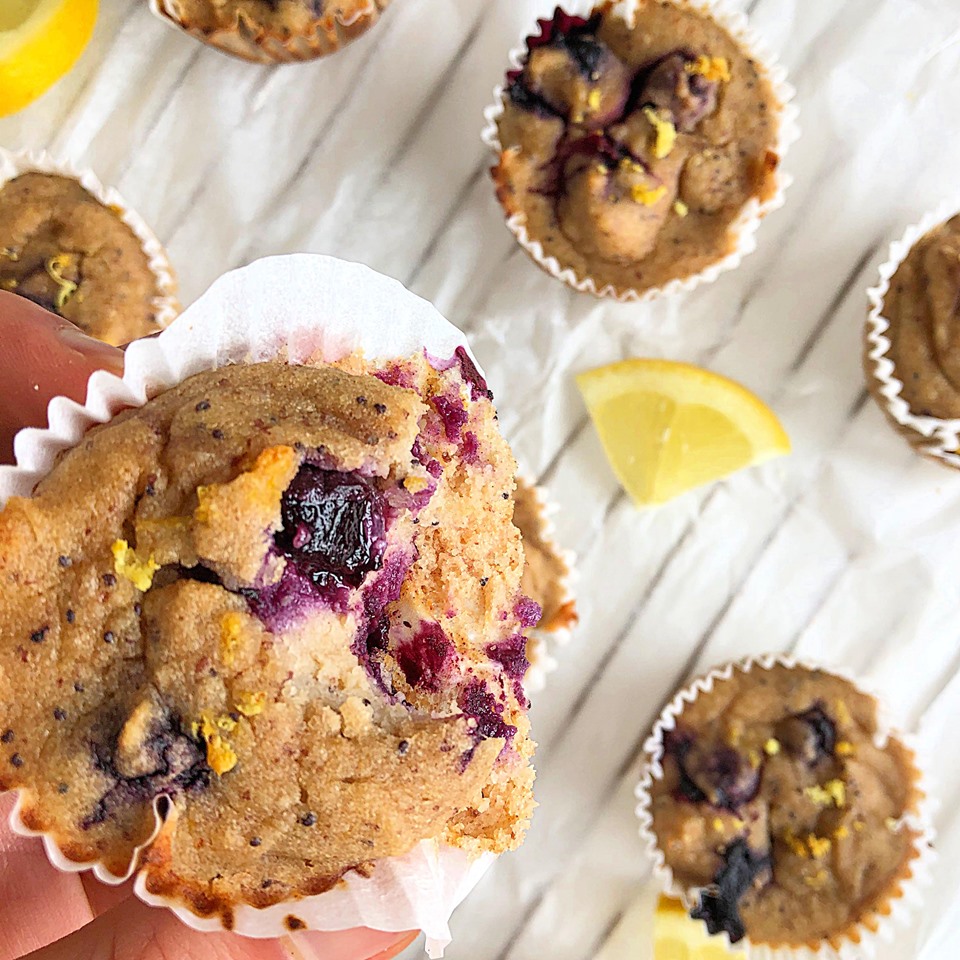 citronmuffins med blåbær