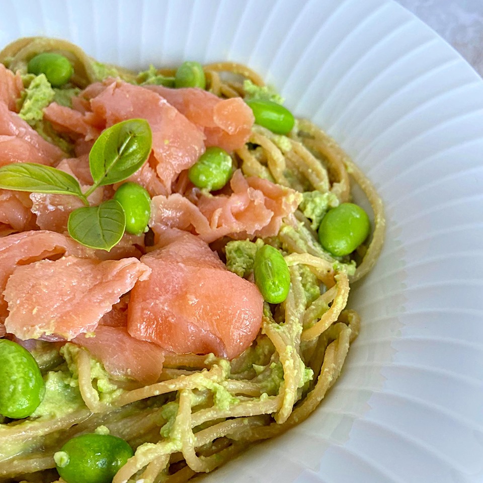 Avocado pasta protein